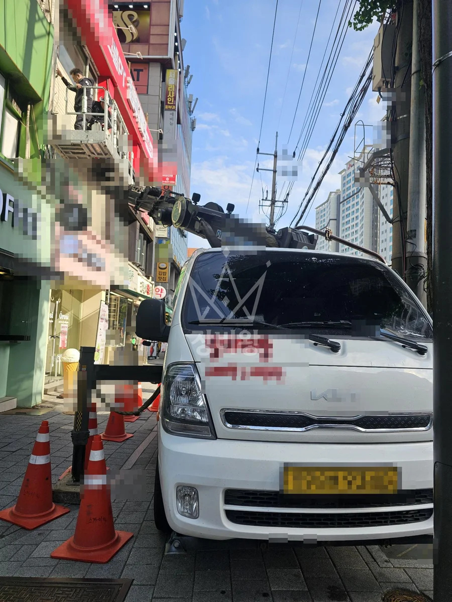 서울 강남구 스카이차 외벽 작업 작업 현장