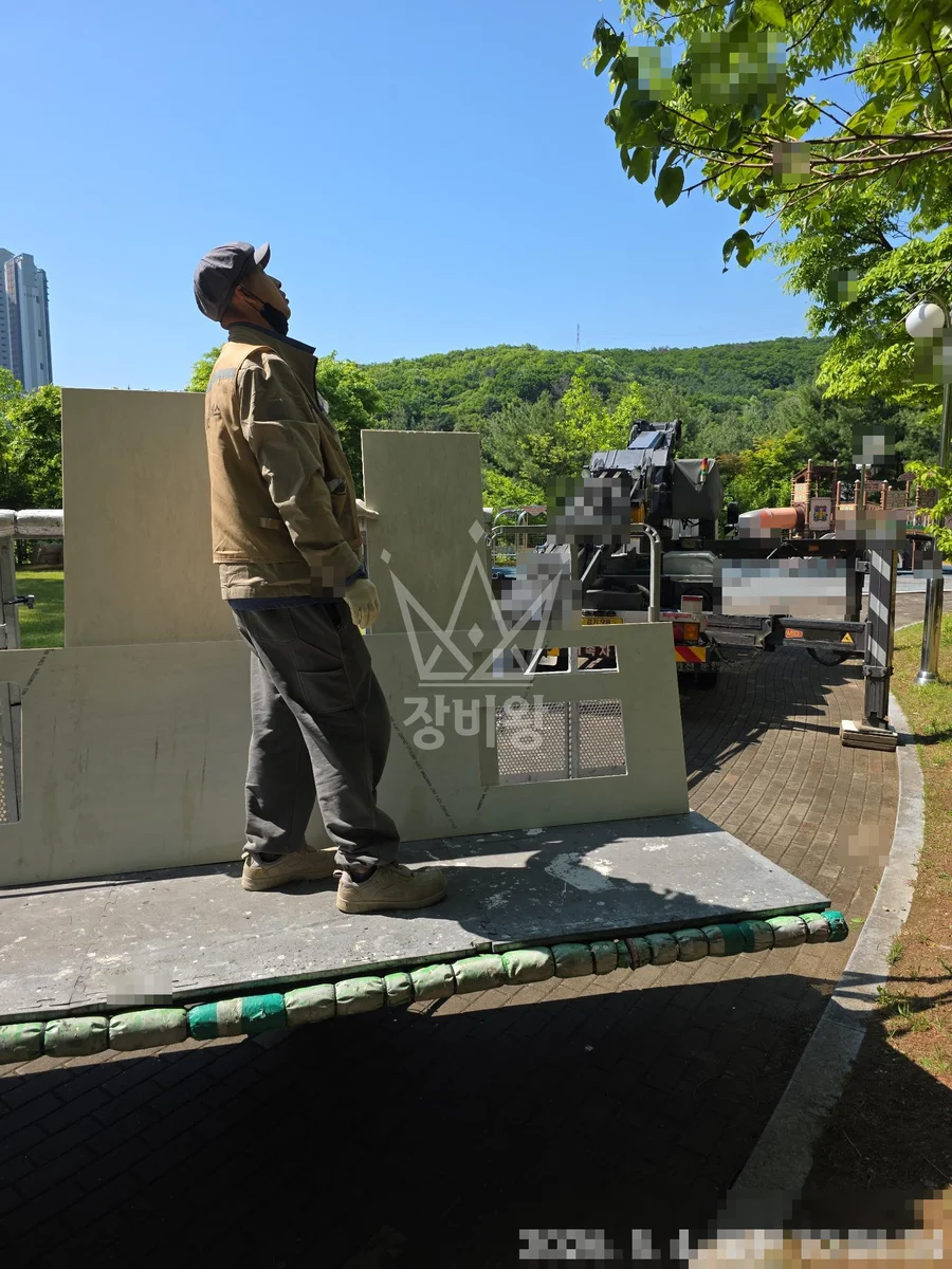 경기 화성시만세구 팔탄면 덕우리 스카이차 외벽 작업 작업 현장