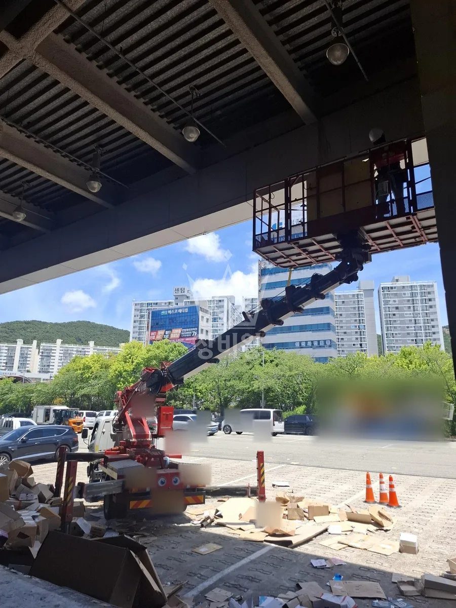 부산 스카이차 CCTV 작업 현장