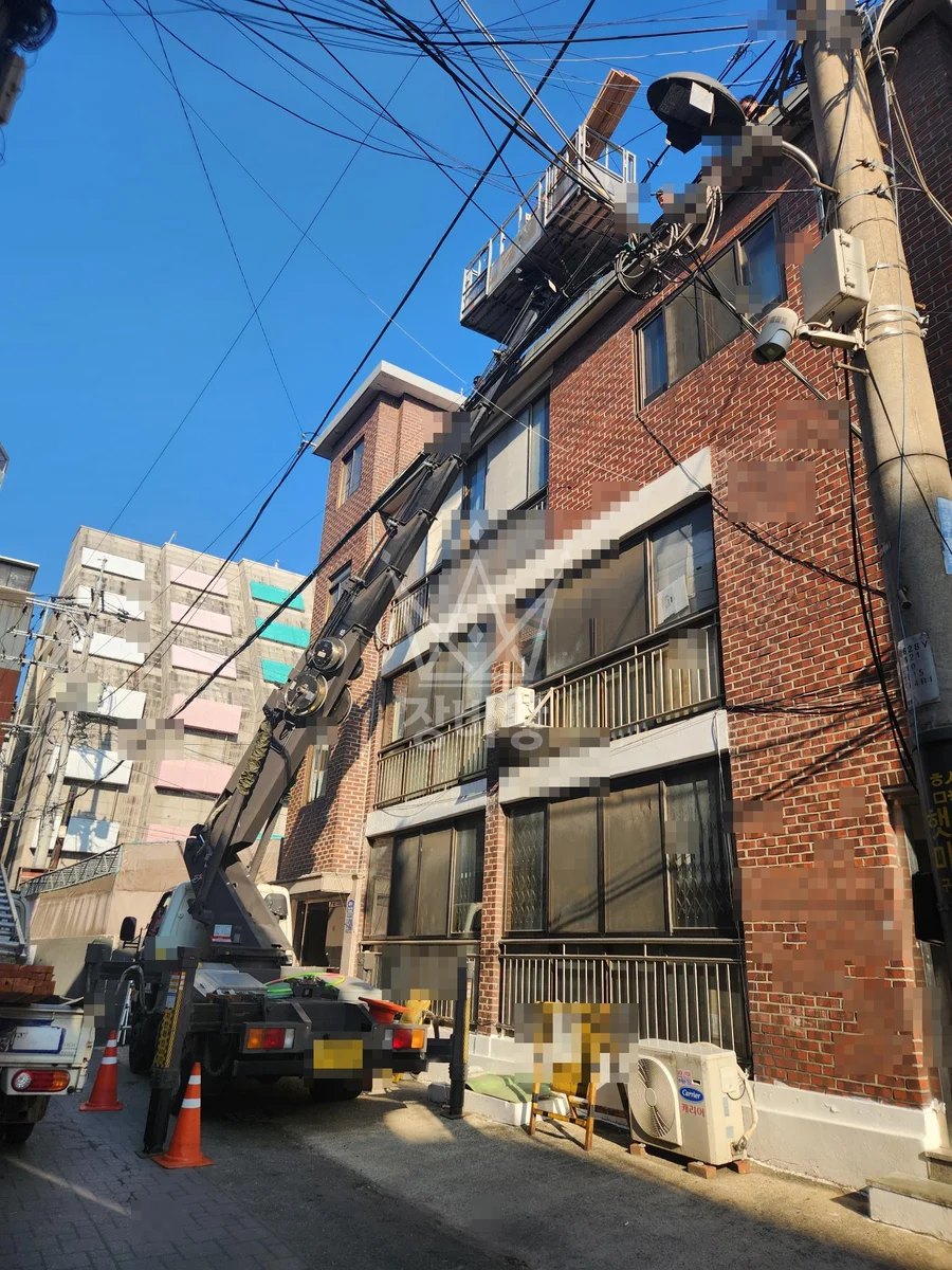 경기 구리시 토평동 스카이차 에어컨 작업 현장