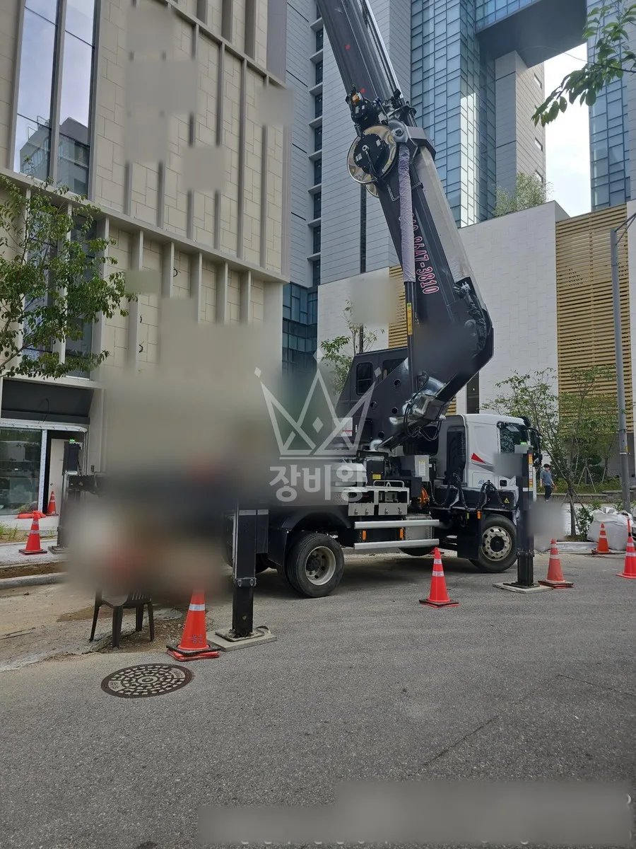 인천 서해구 스카이차 유리 작업 현장