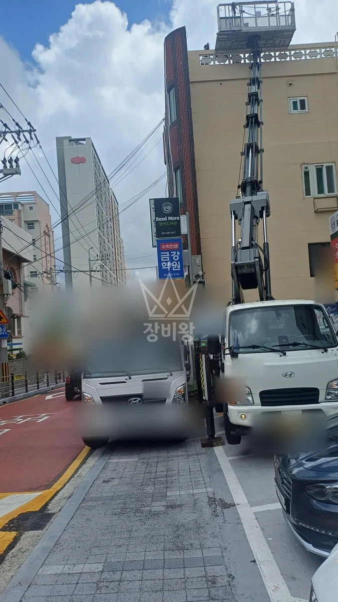 부산 기장군 스카이차 외벽 작업 작업 현장