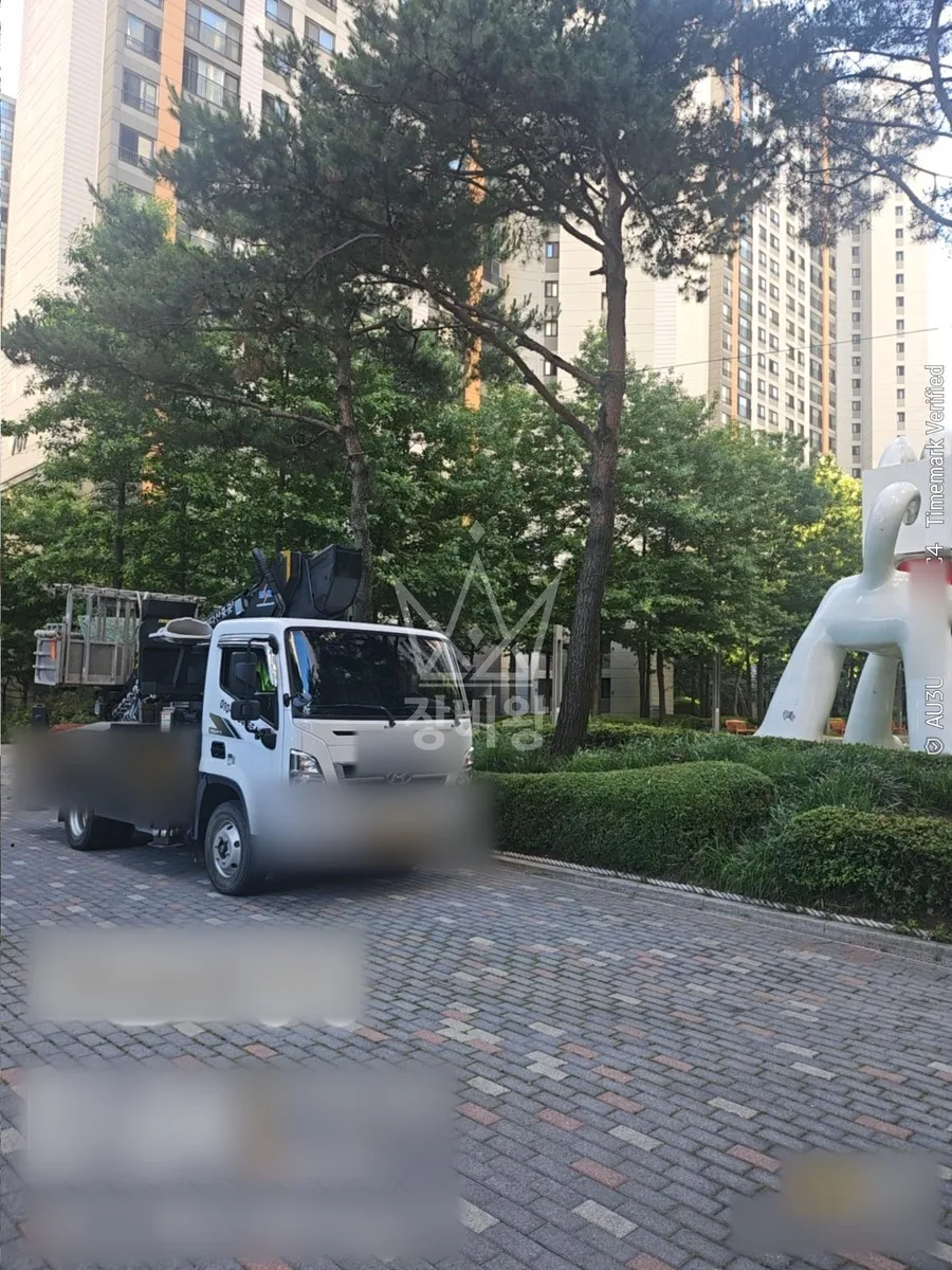 경기 시흥시 미산동 스카이차 지붕 공사 작업 현장