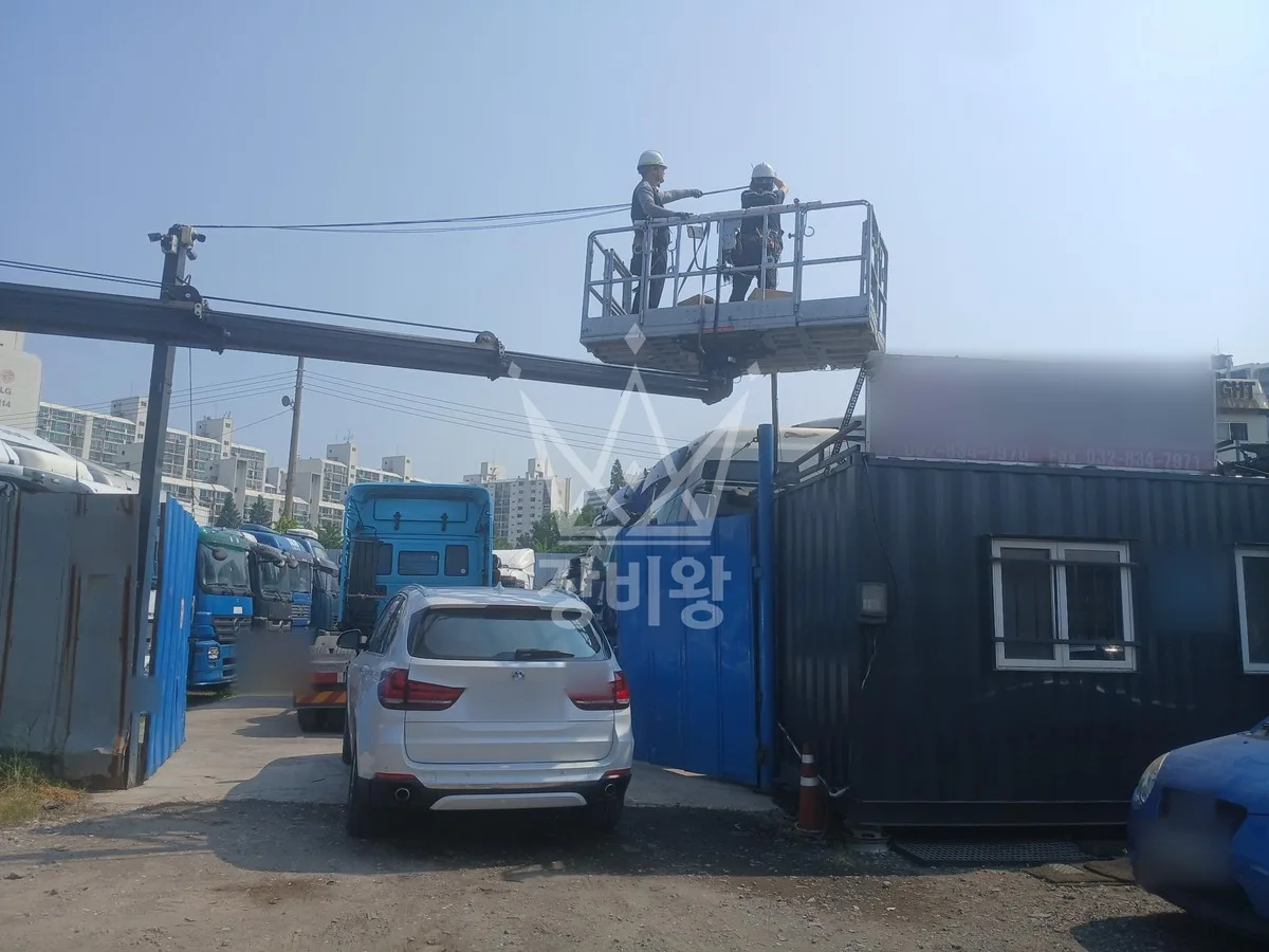 인천 연수구 동춘동 스카이차 유리 작업 현장