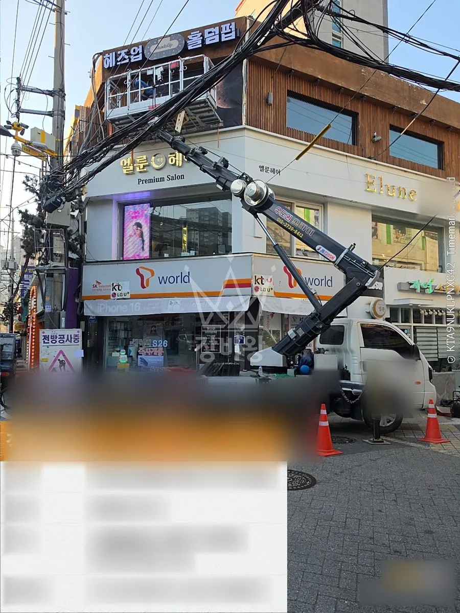 서울 은평구 녹번동 스카이차 수목 관리 작업 현장