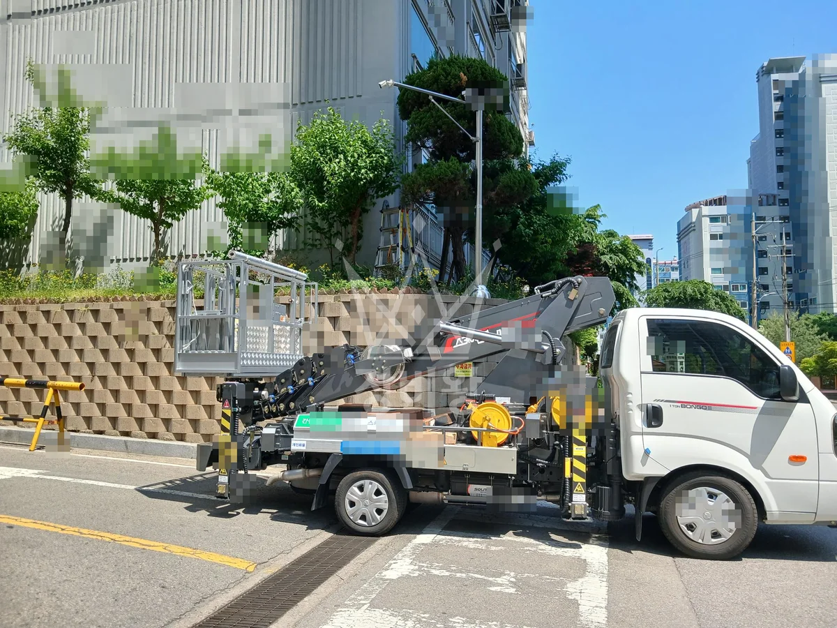 인천 남동구 남촌동 스카이차 에어컨 작업 현장