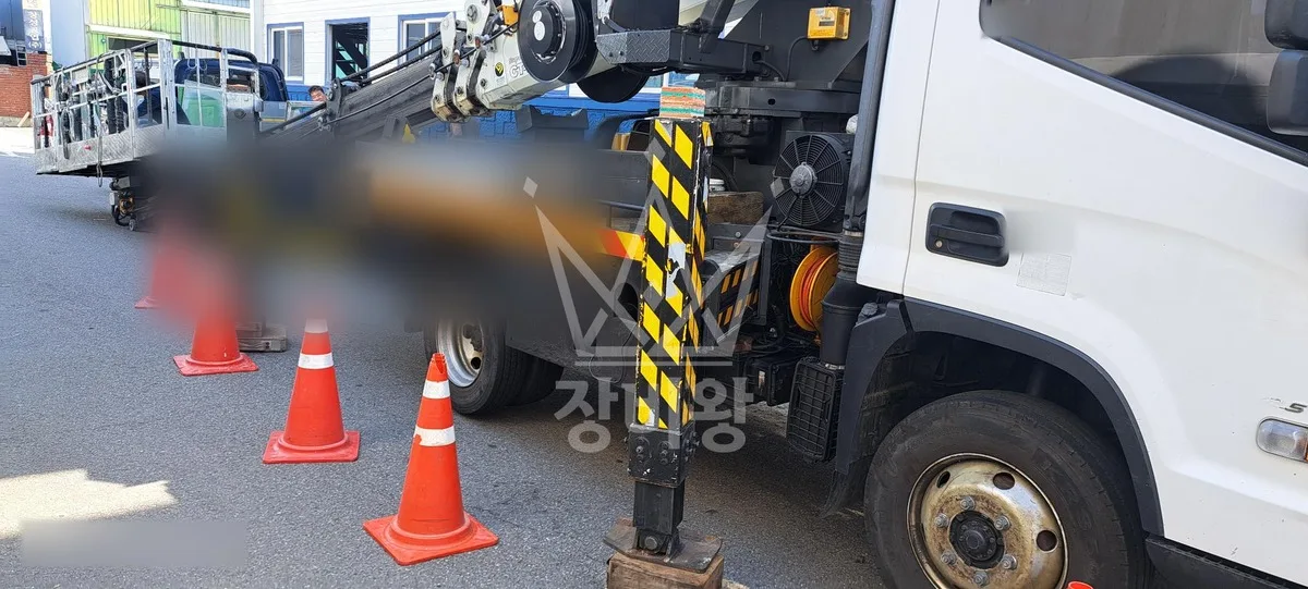 제주 제주시 한경면 스카이차 에어컨 작업 현장