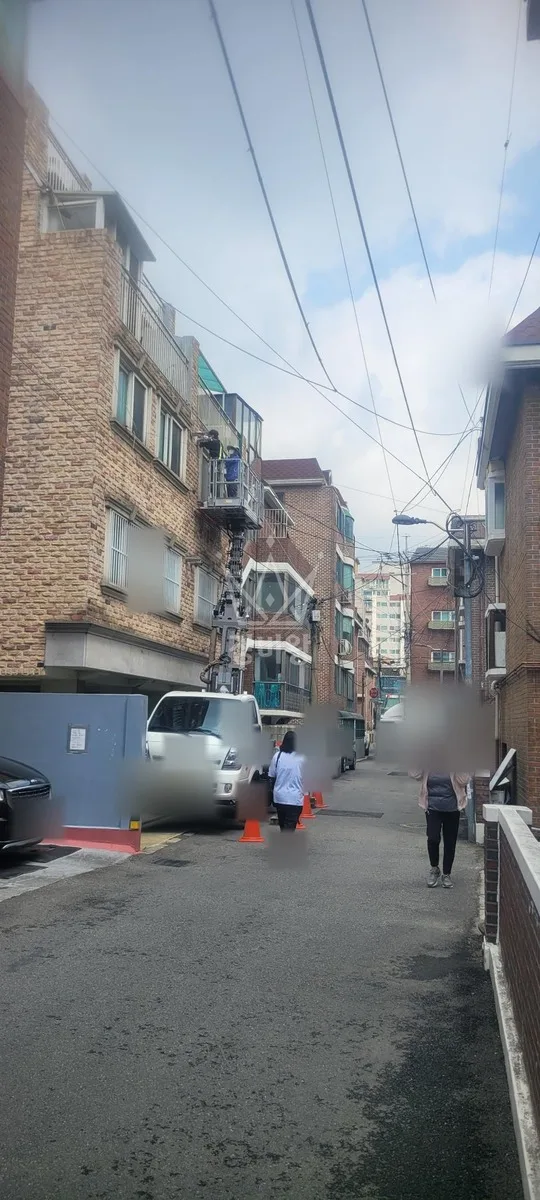 서울 마포구 스카이차 간판 작업 현장