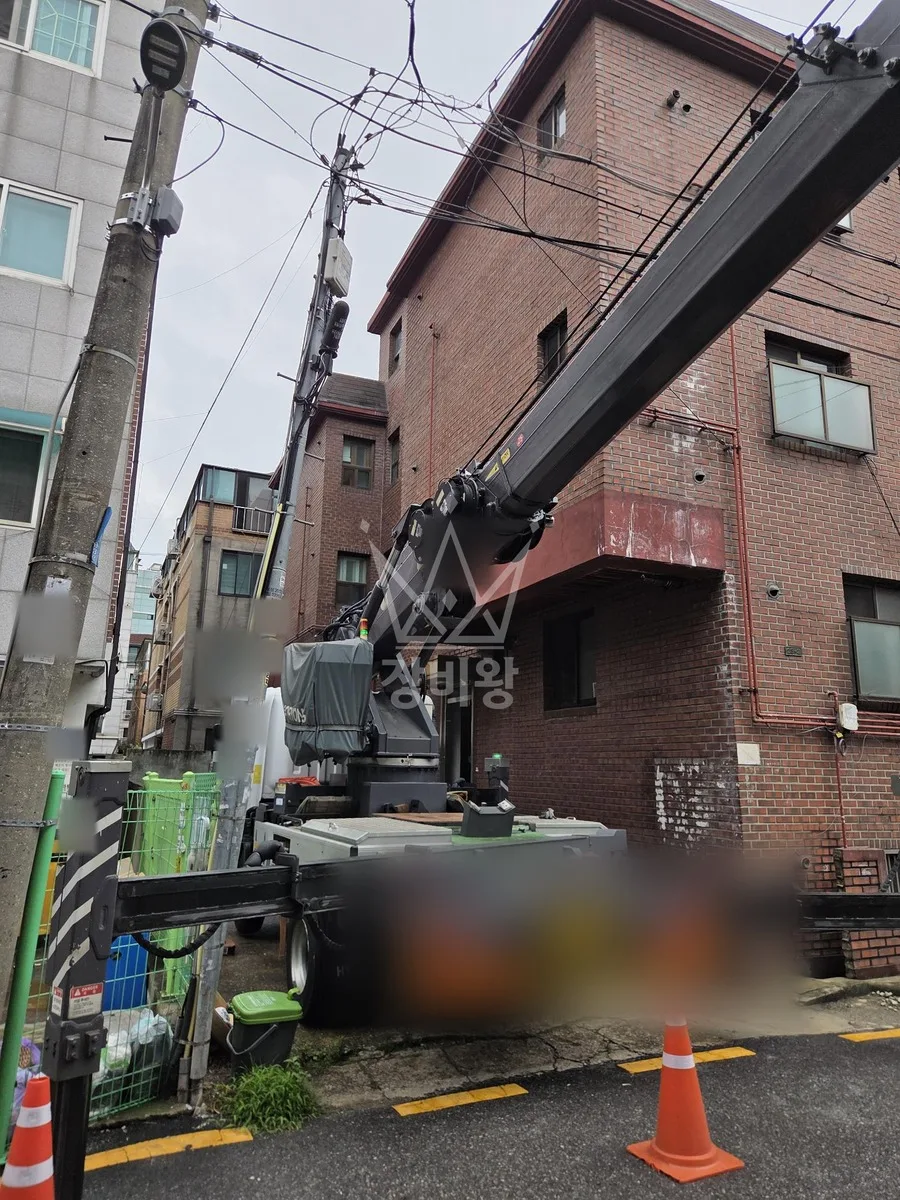 서울 송파구 송파동 스카이차 외벽 작업 작업 현장