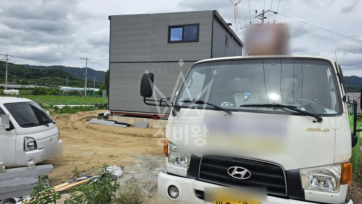 경북 상주시 성하동 스카이차 철골 작업 현장