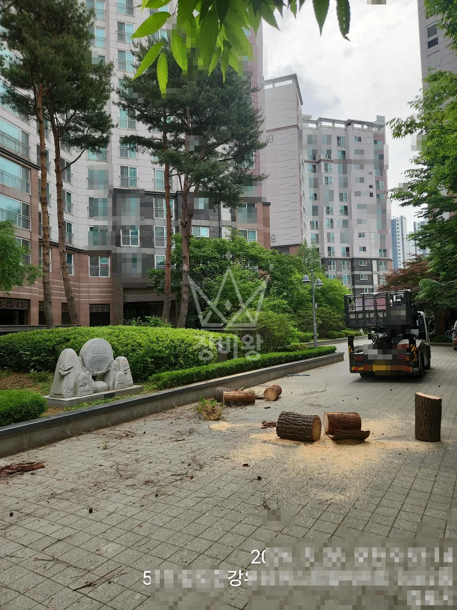 경기 연천군 왕징면 북삼리 스카이차 조경 작업 현장