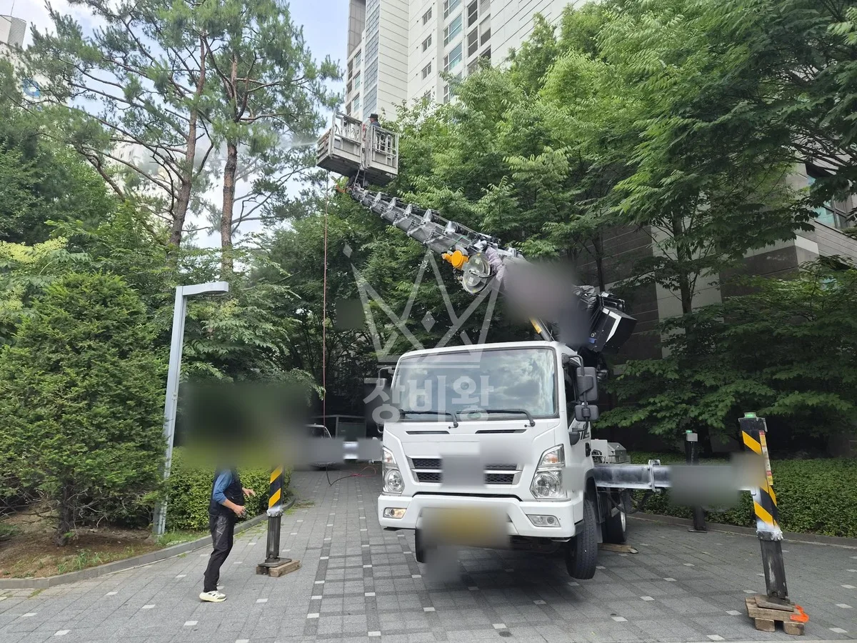 서울 마포구 염리동 스카이차 외벽 작업 작업 현장