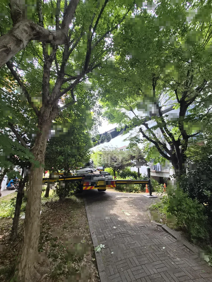 전남 영광군 스카이차 지붕 공사 작업 현장