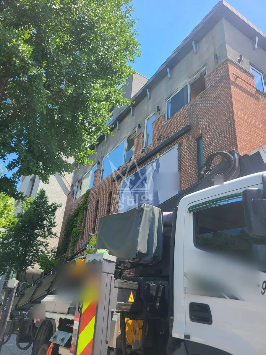 대전 유성구 상대동 스카이차 외벽 작업 작업 현장