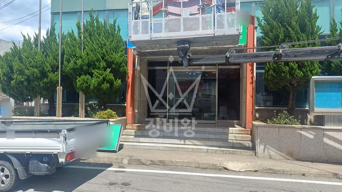 경북 청송군 스카이차 간판 작업 현장