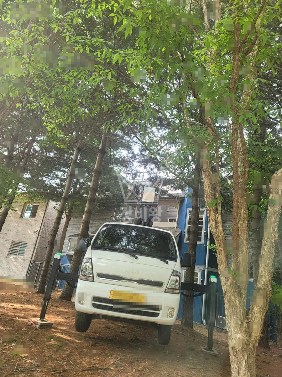경기 파주시 스카이차 외벽 작업 작업 현장