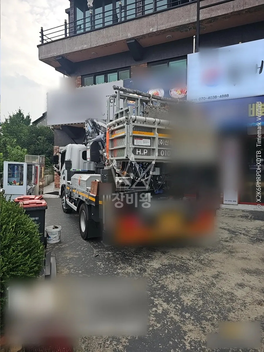 충북 단양군 스카이차 조경 작업 현장