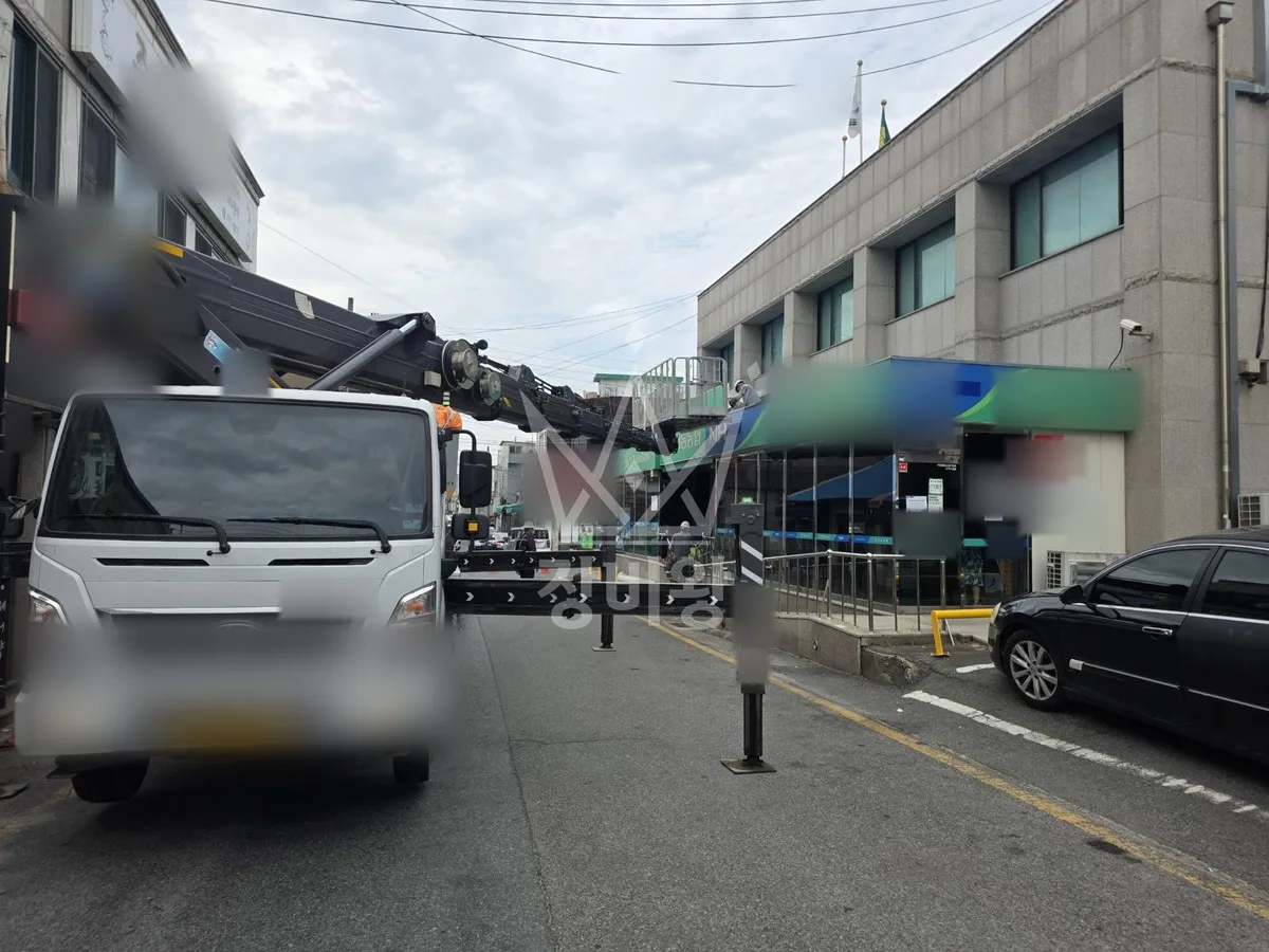 경북 상주시 오대동 스카이차 철골 작업 현장