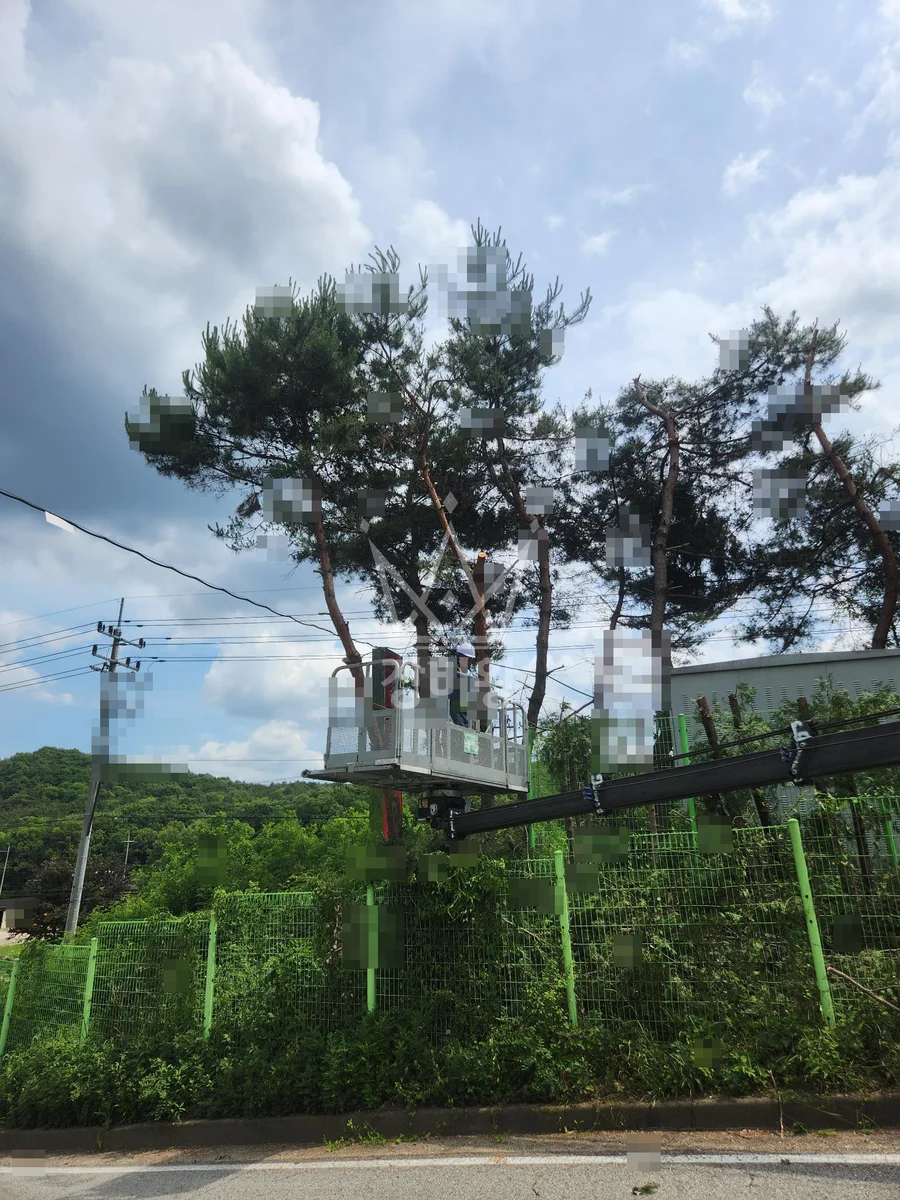경기 부천시오정구 스카이차 외벽 작업 작업 현장