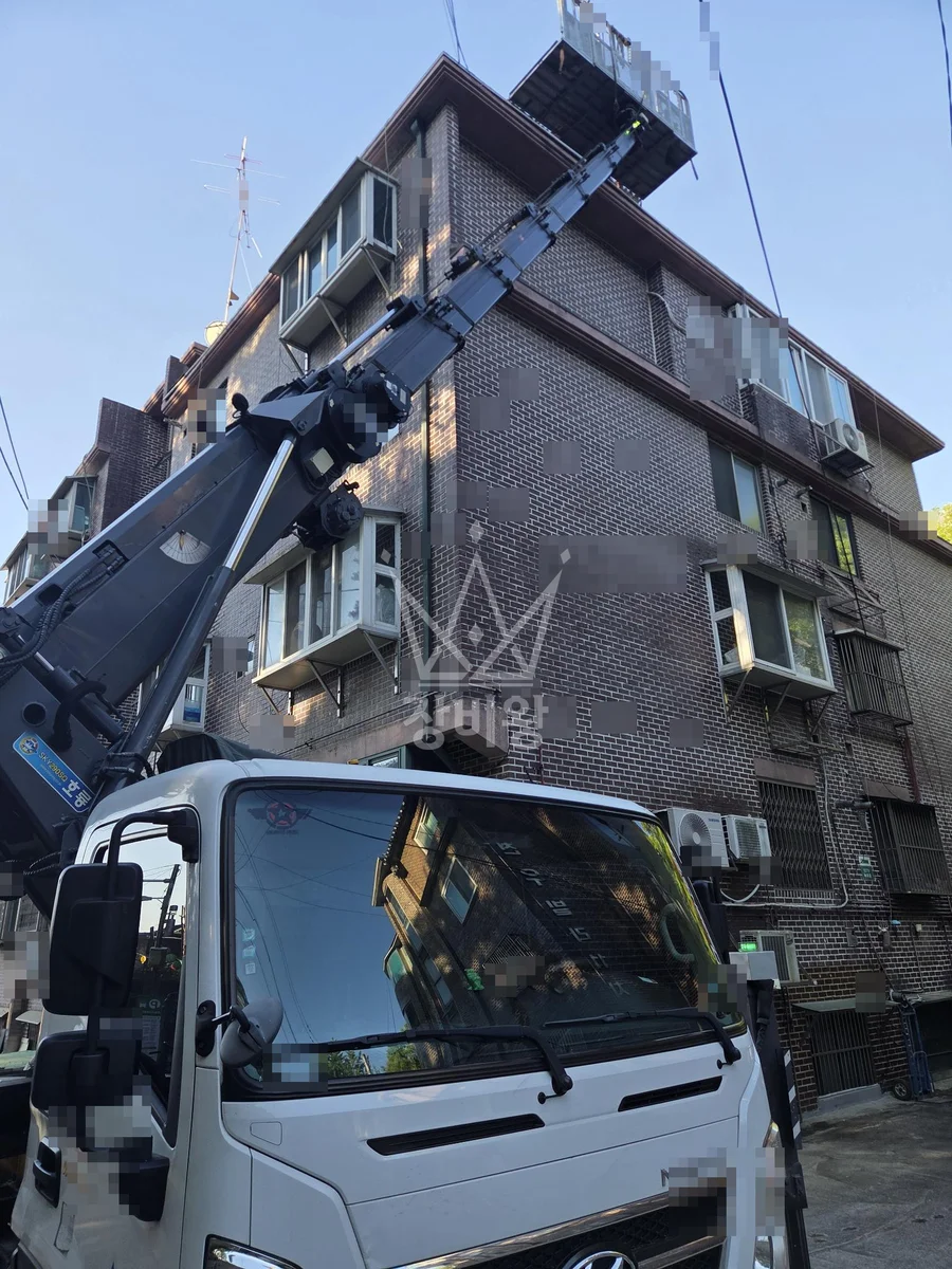 서울 도봉구 창동 스카이차 간판 작업 현장