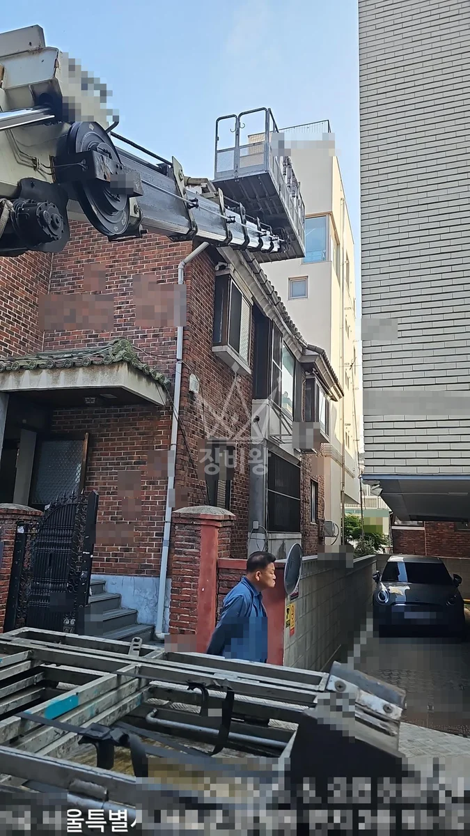 제주 서귀포시 안덕면 상천리 스카이차 철골 작업 현장