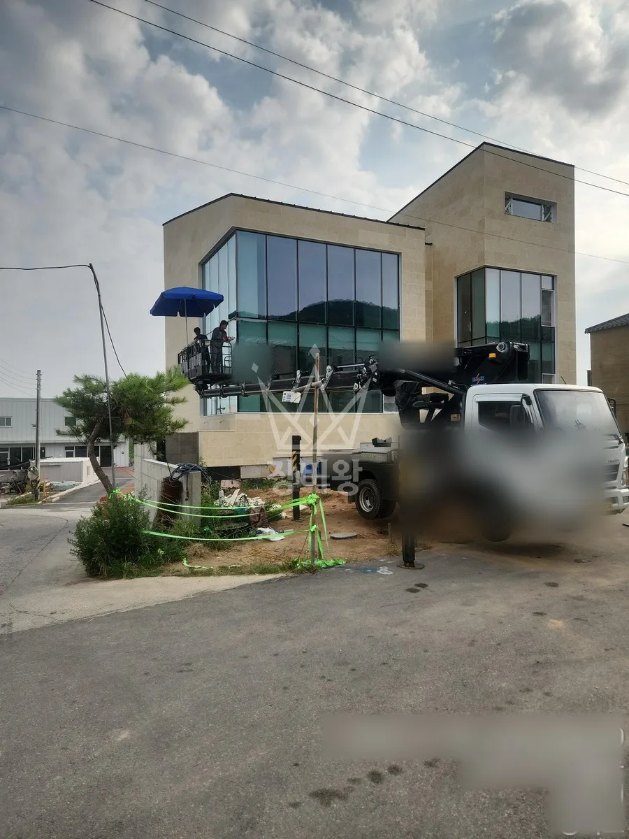 경기 용인시처인구 백암면 스카이차 에어컨 작업 현장