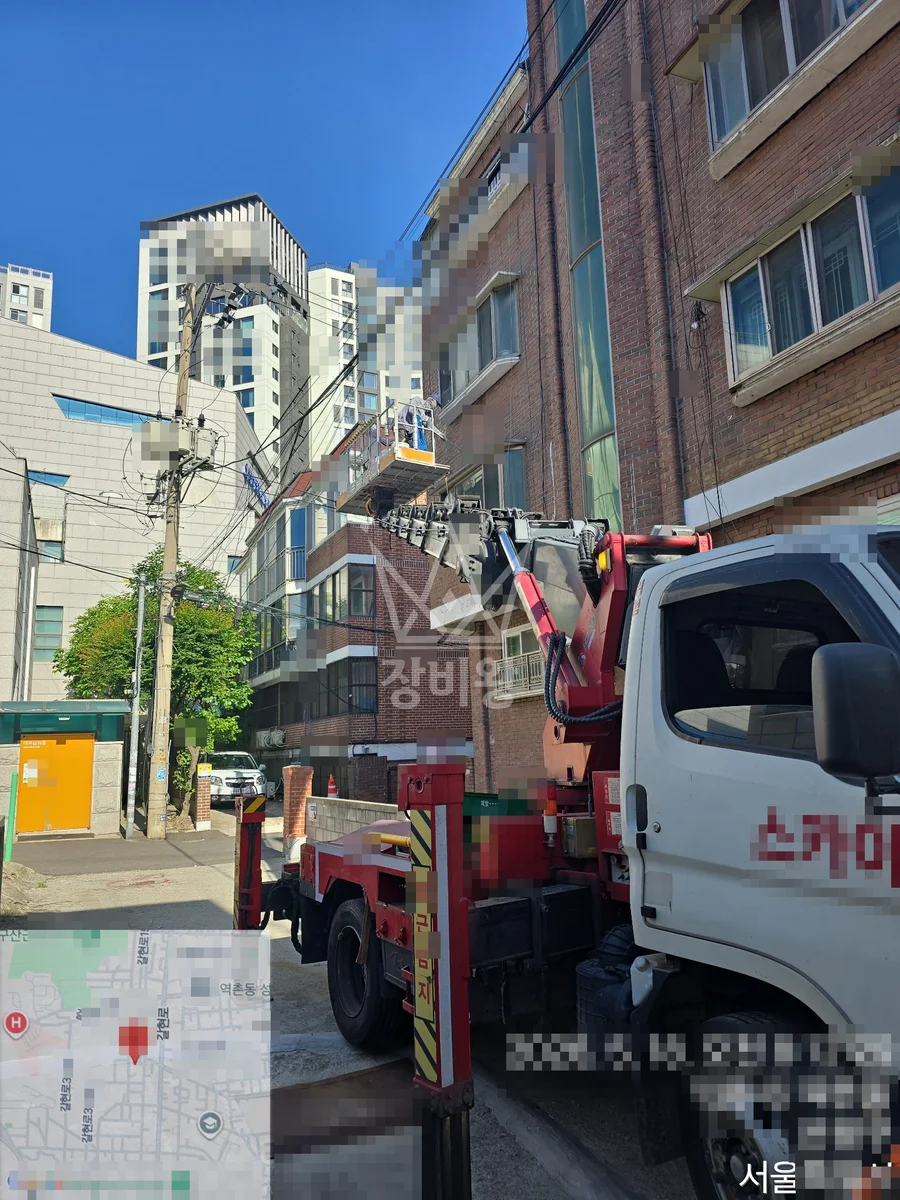 서울 은평구 역촌동 스카이차 수목 관리 작업 현장