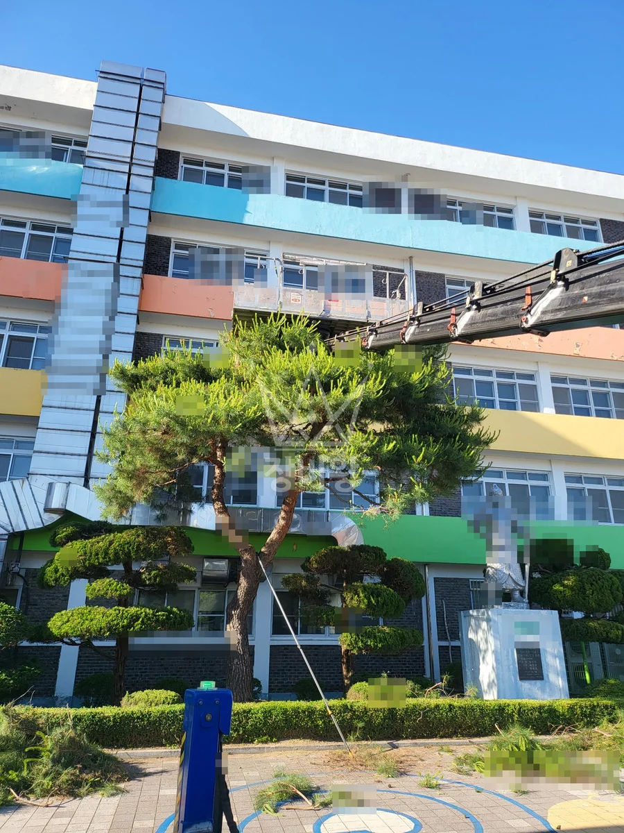 대전 서구 산직동 스카이차 간판 작업 현장