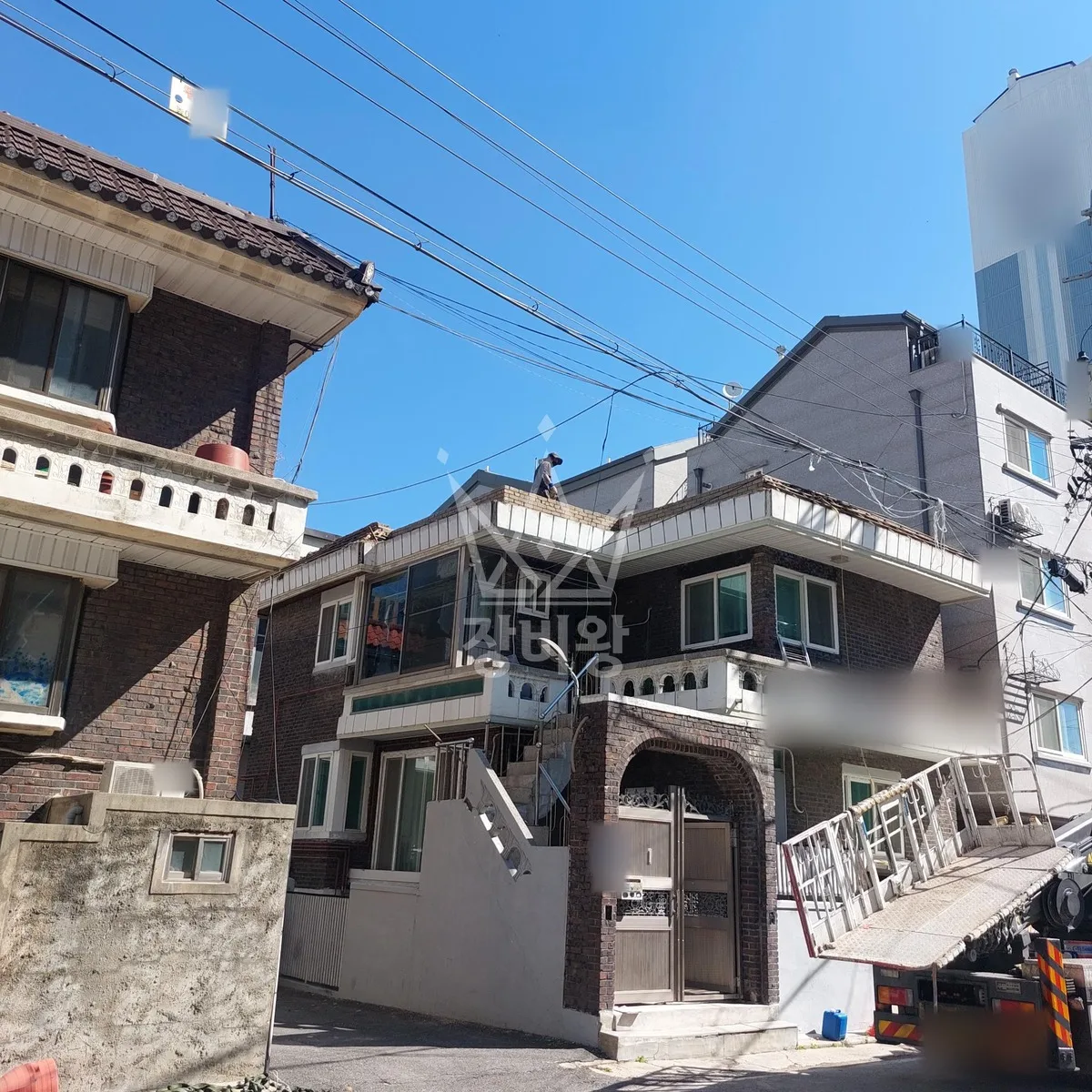 경기 구리시 갈매동 스카이차 외벽 작업 작업 현장