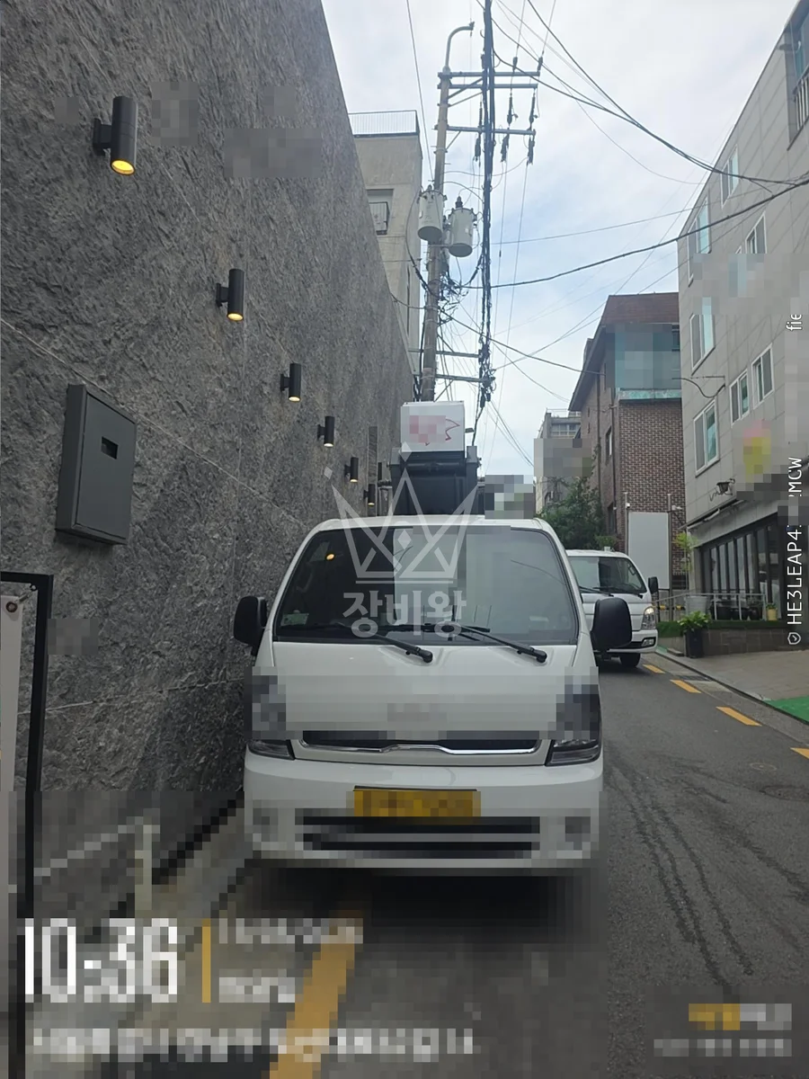 제주 서귀포시 표선면 토산리 스카이차 철골 작업 현장