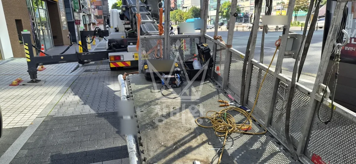 서울 강남구 삼성동 스카이차 외벽 작업 작업 현장