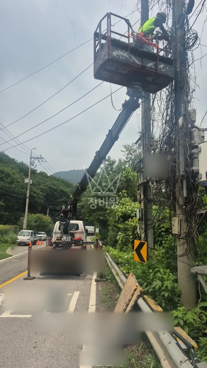 경기 수원시영통구 스카이차 외벽 작업 작업 현장
