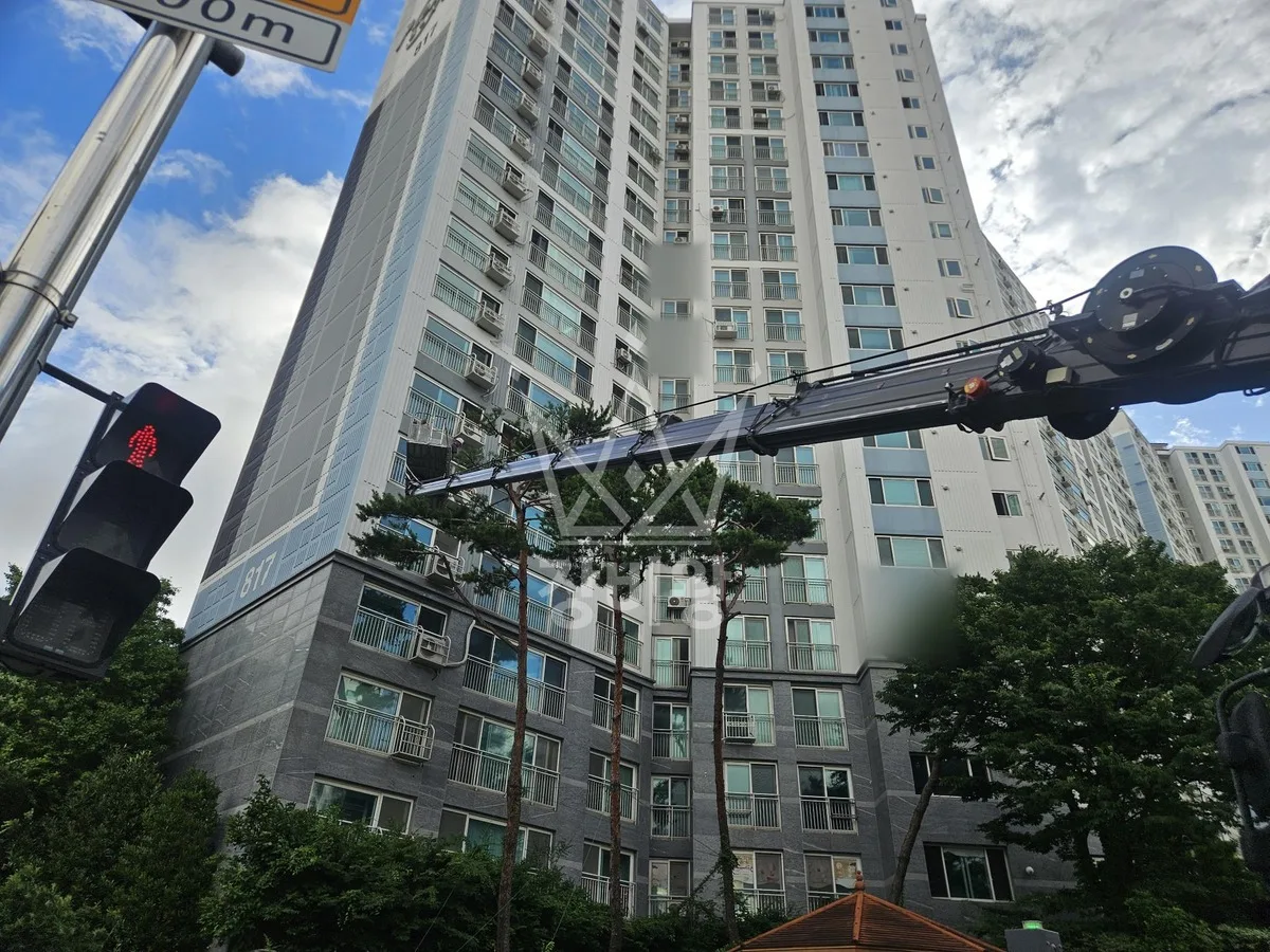 경남 스카이차 외벽 작업 작업 현장