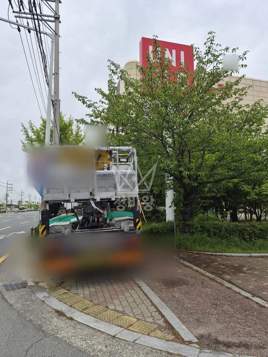 울산 중구 스카이차 유리 작업 현장