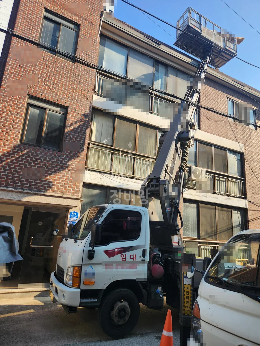 경기 구리시 스카이차 에어컨 작업 현장