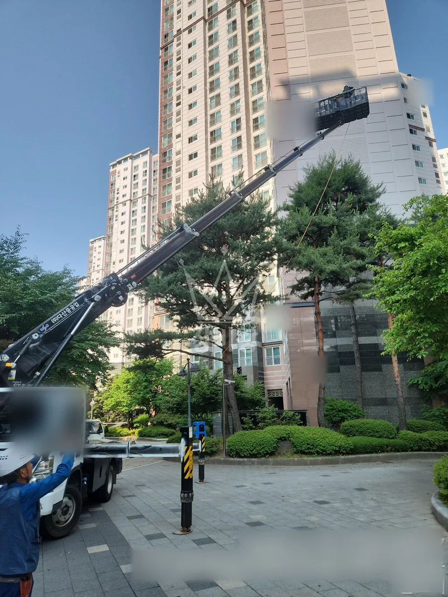 경기 김포시 스카이차 지붕 공사 작업 현장