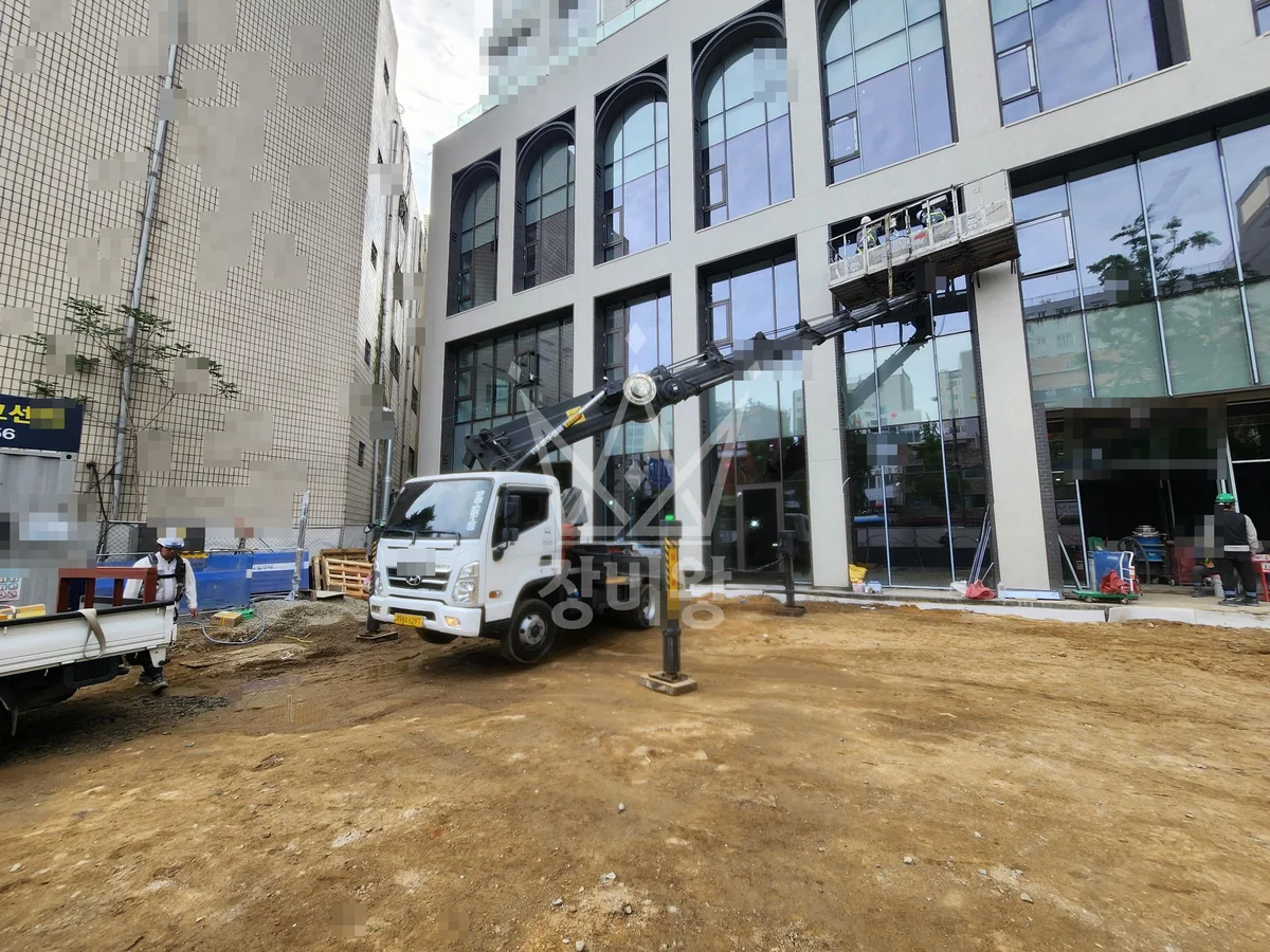 서울 종로구 내자동 스카이차 외벽 작업 작업 현장