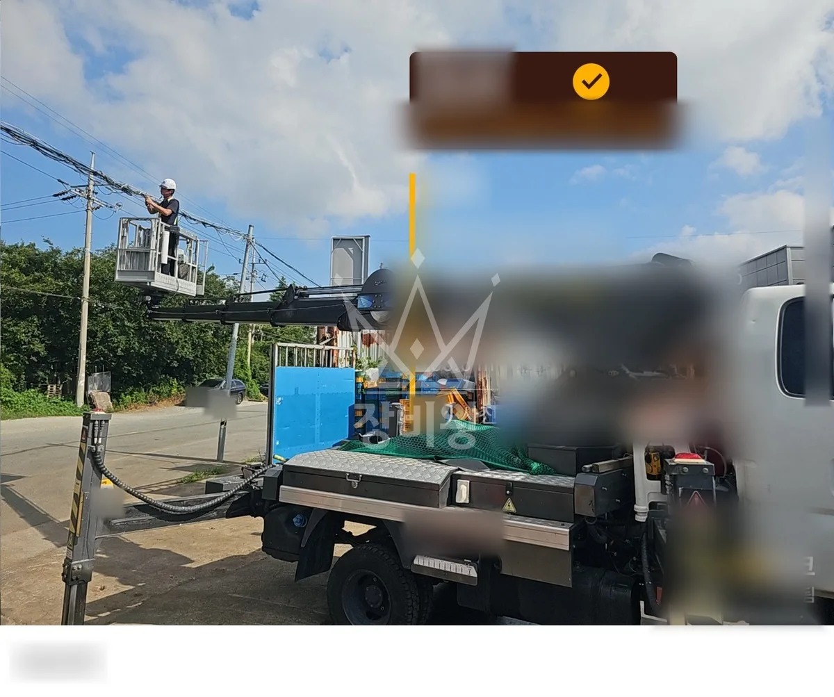 부산 강서구 스카이차 유리 작업 현장