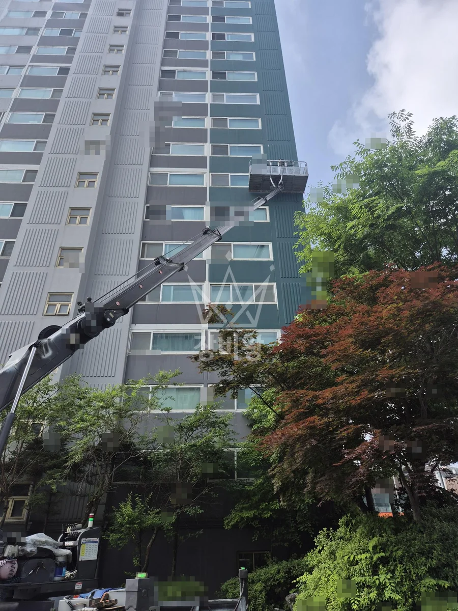 경기 오산시 오산동 스카이차 외벽 작업 작업 현장