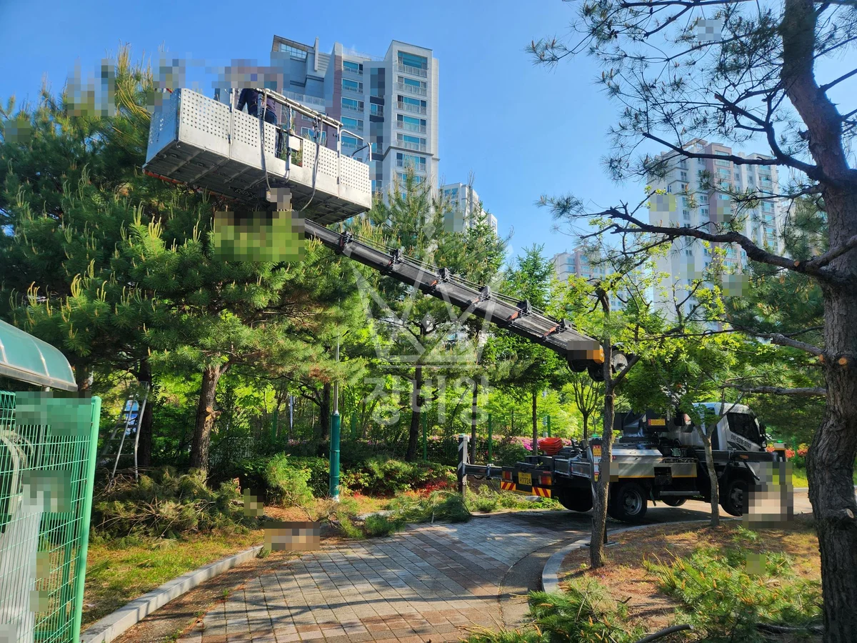 제주 서귀포시 성산읍 신양리 스카이차 에어컨 작업 현장