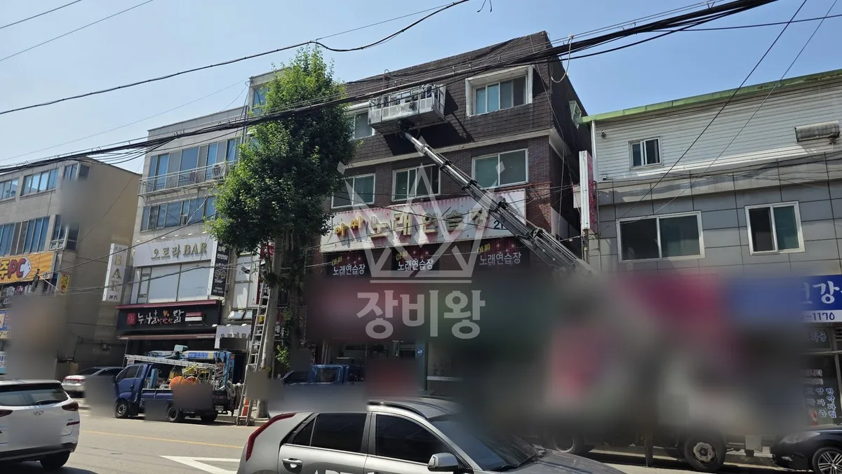 인천 미추홀구 도화동 스카이차 유리 작업 현장