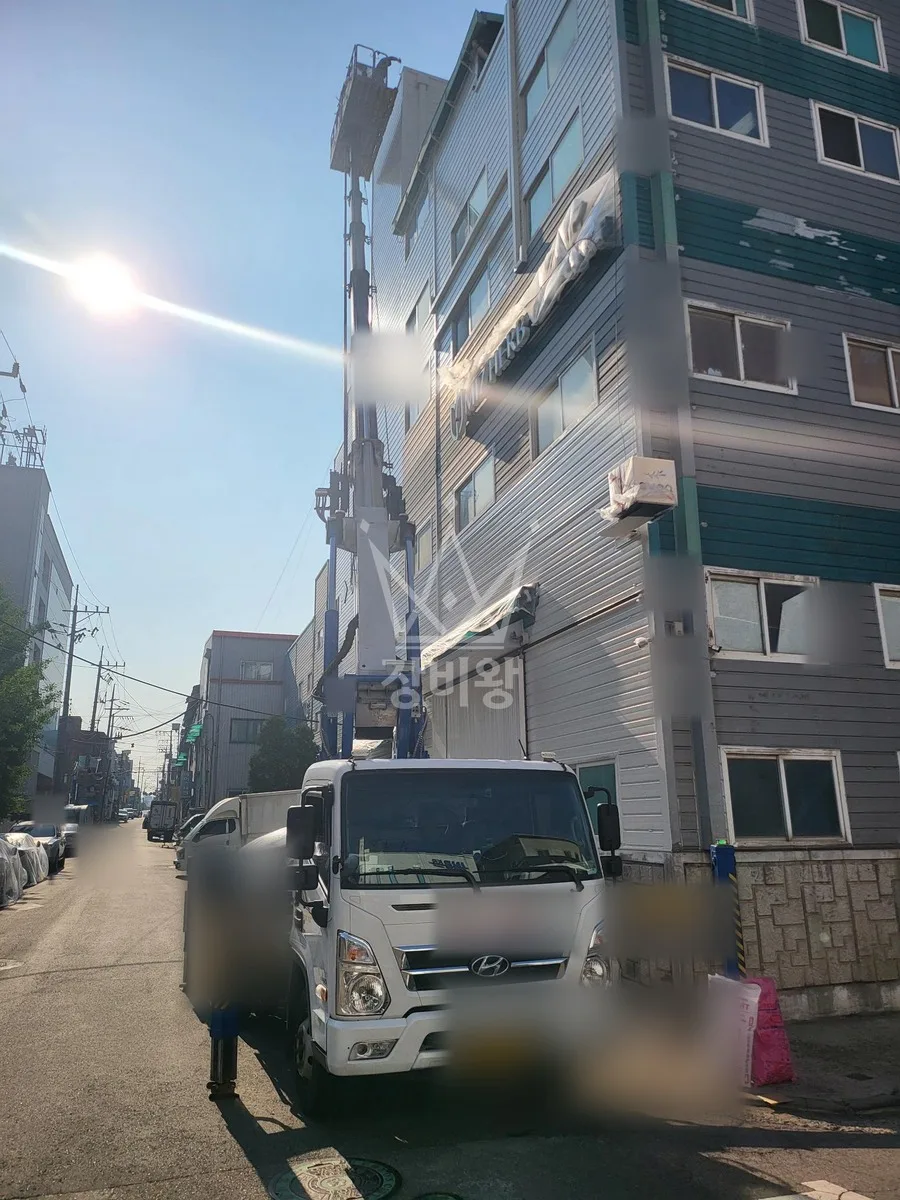 경기 부천시 스카이차 외벽 작업 작업 현장