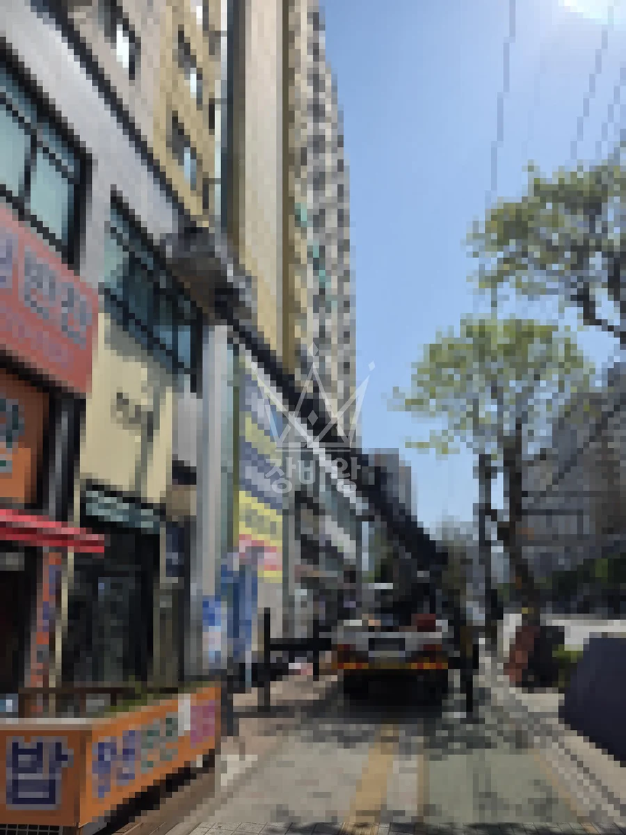인천 미추홀구 스카이차 간판 작업 현장