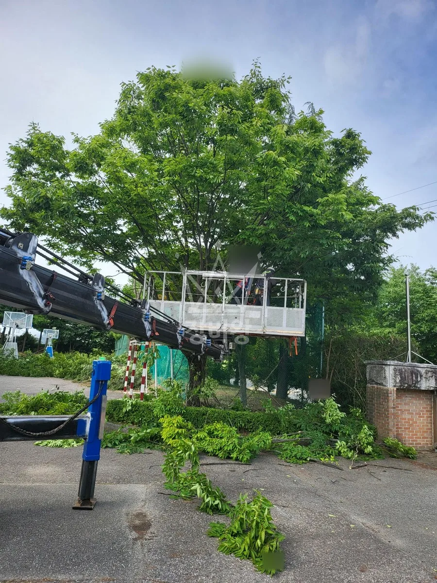 대전 서구 흑석동 스카이차 철골 작업 현장