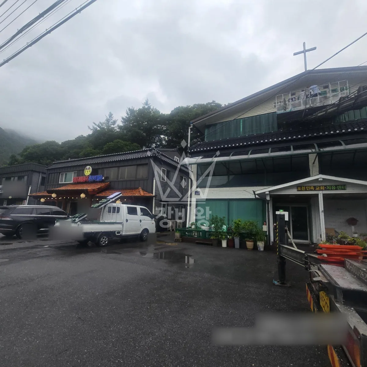 경기 포천시 자작동 스카이차 철골 작업 현장