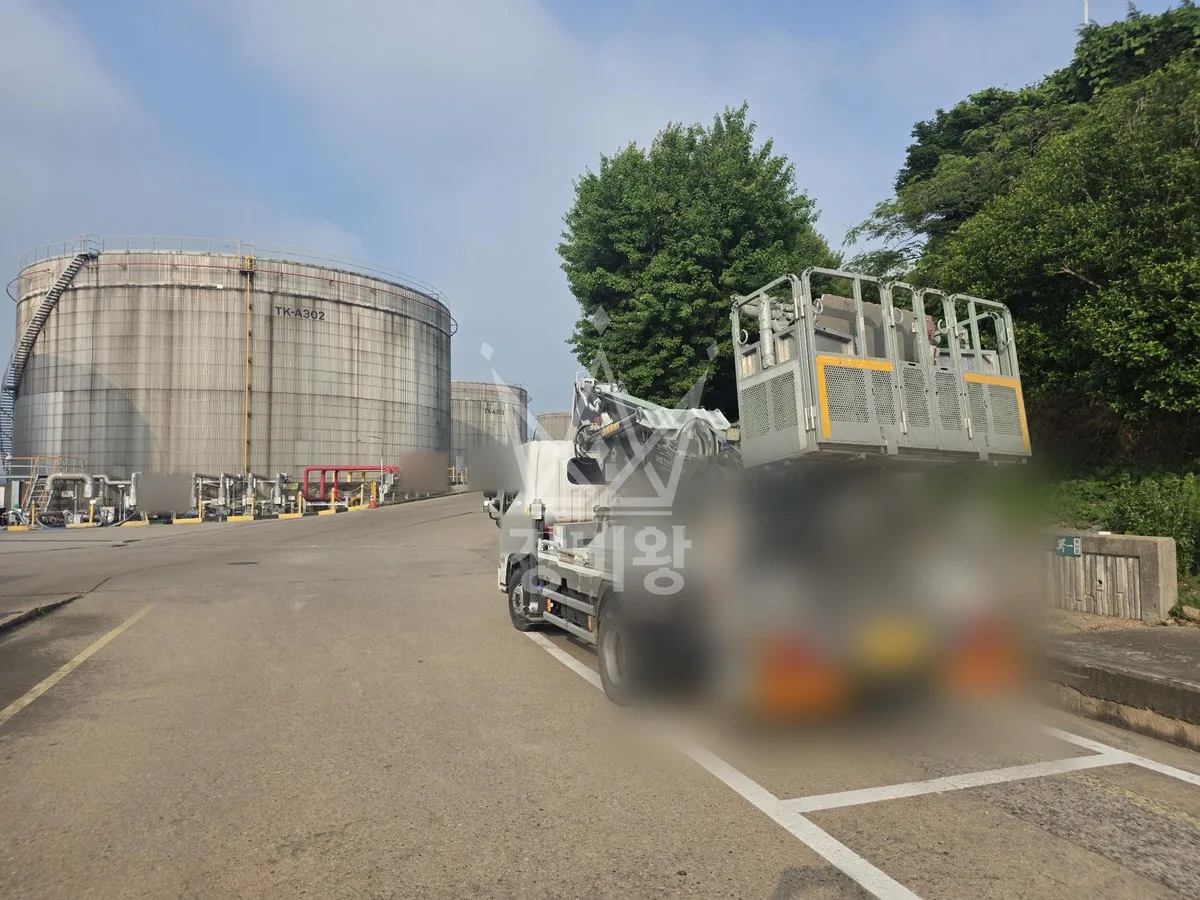경기 평택시 세교동 스카이차 외벽 작업 작업 현장