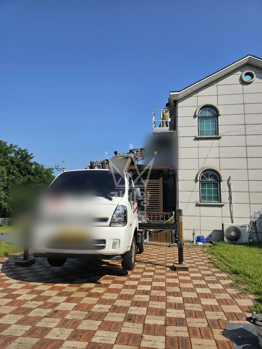 제주 제주시 애월읍 어음리 스카이차 지붕 공사 작업 현장