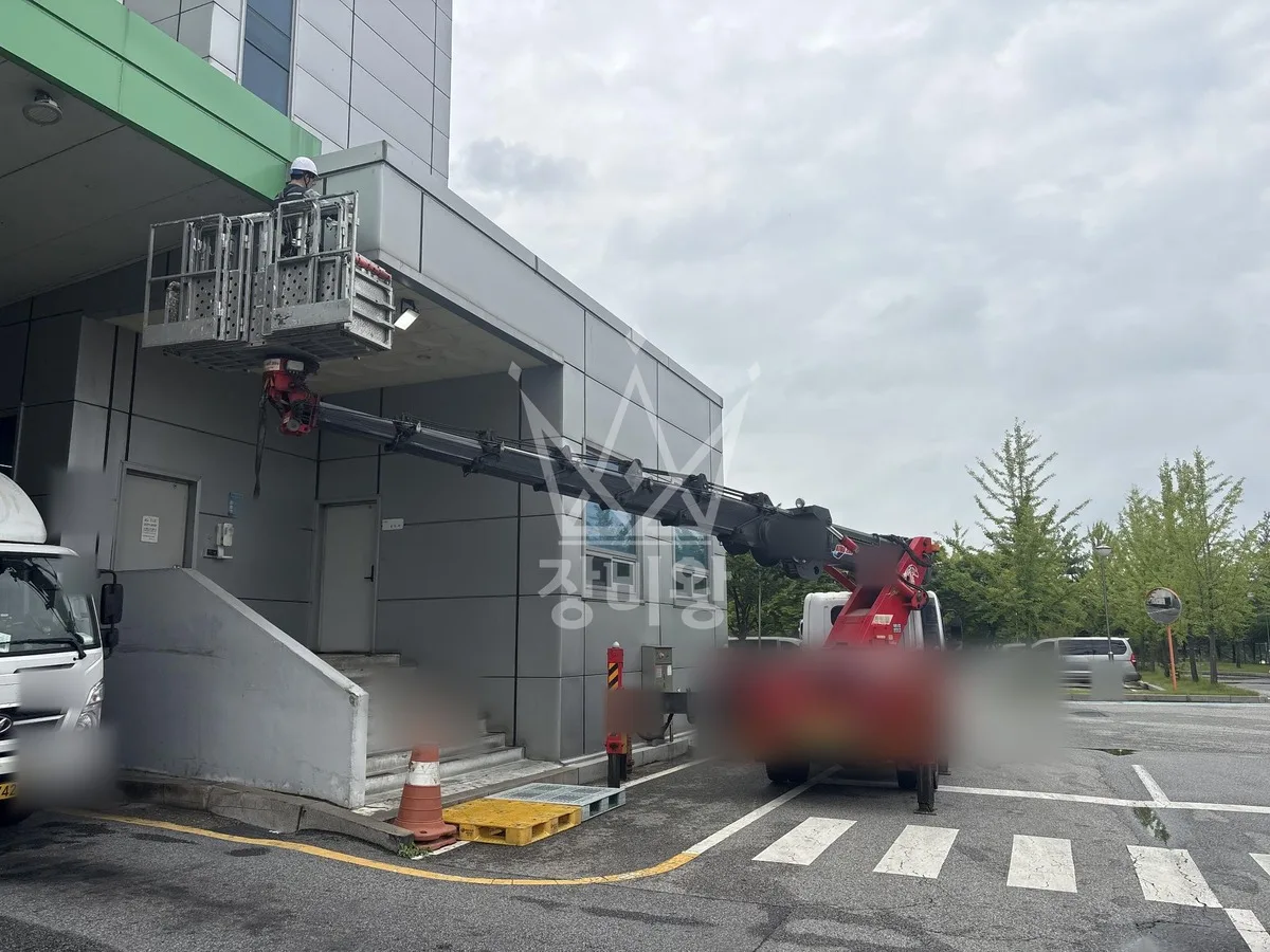 제주 서귀포시 안덕면 스카이차 에어컨 작업 현장