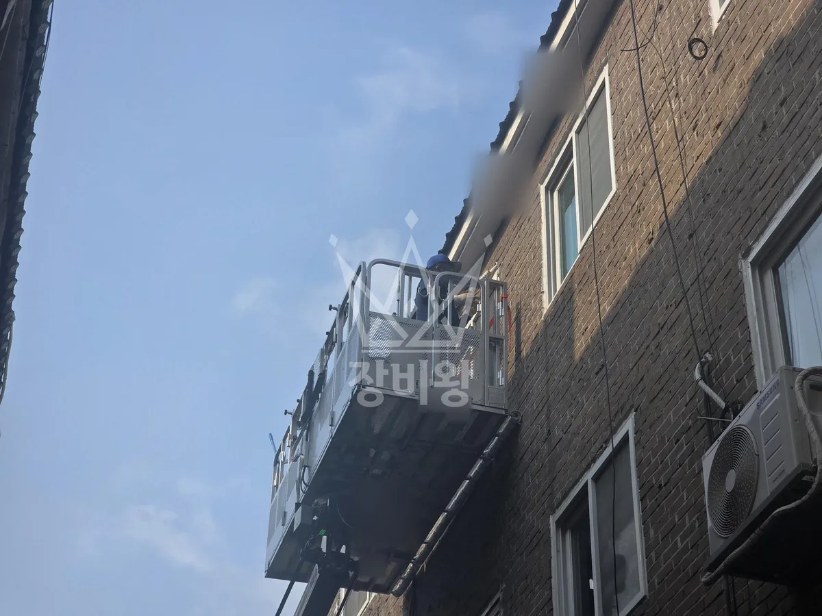 경기 용인시기흥구 신갈동 스카이차 에어컨 작업 현장