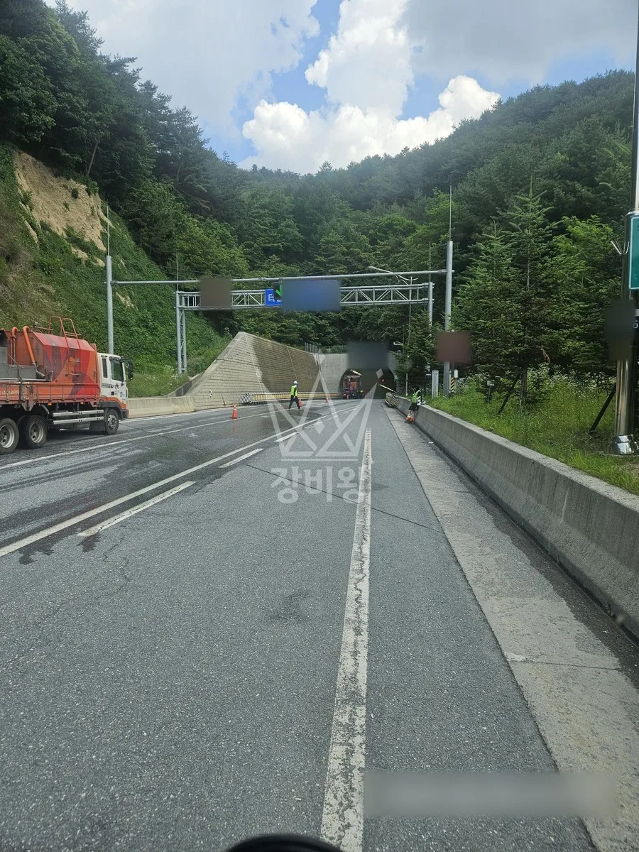 강원 양구군 스카이차 외벽 작업 작업 현장